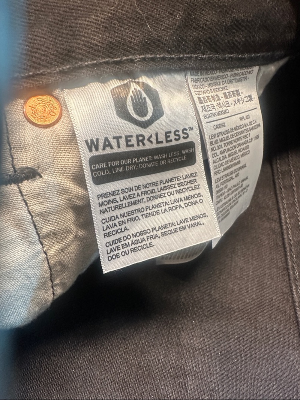 Levi's Black 501 Jeans with Silver Rivets new without tags